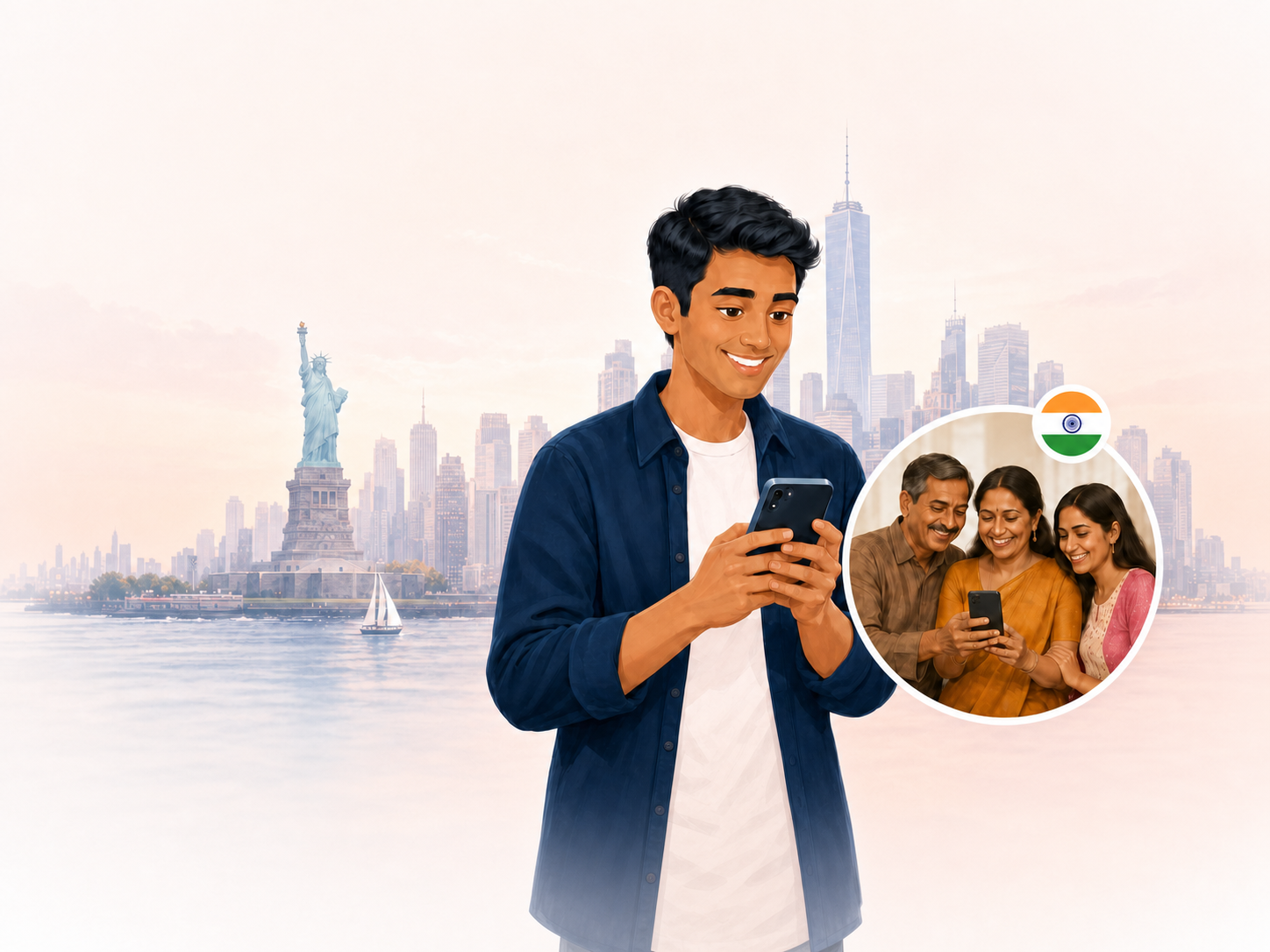 A PayerPay customer receiving money abroad and sending it to family